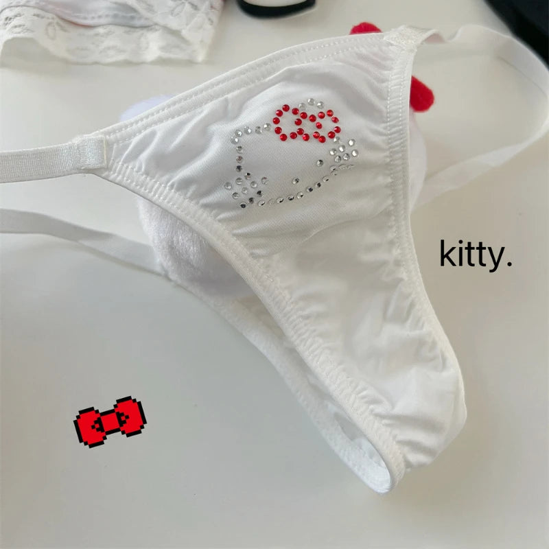Hello Kitty Sanrio Women Panties Sexy T-Shaped Low Waist Thong
