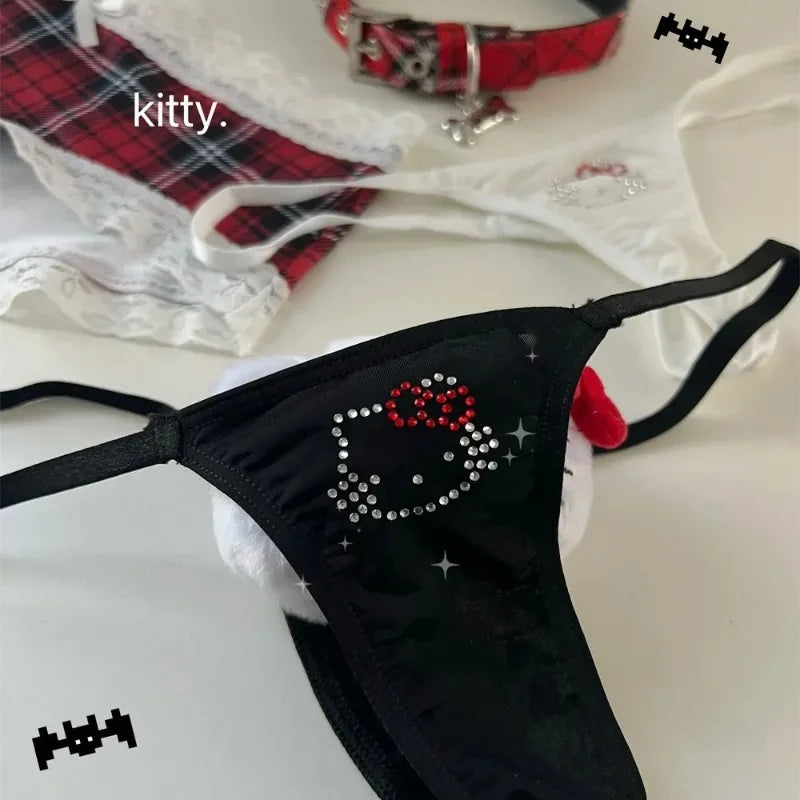 Hello Kitty Sanrio Women Panties Sexy T-Shaped Low Waist Thong